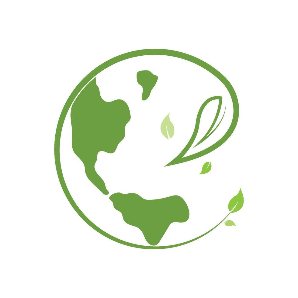 Eco world design logo template illustration vector