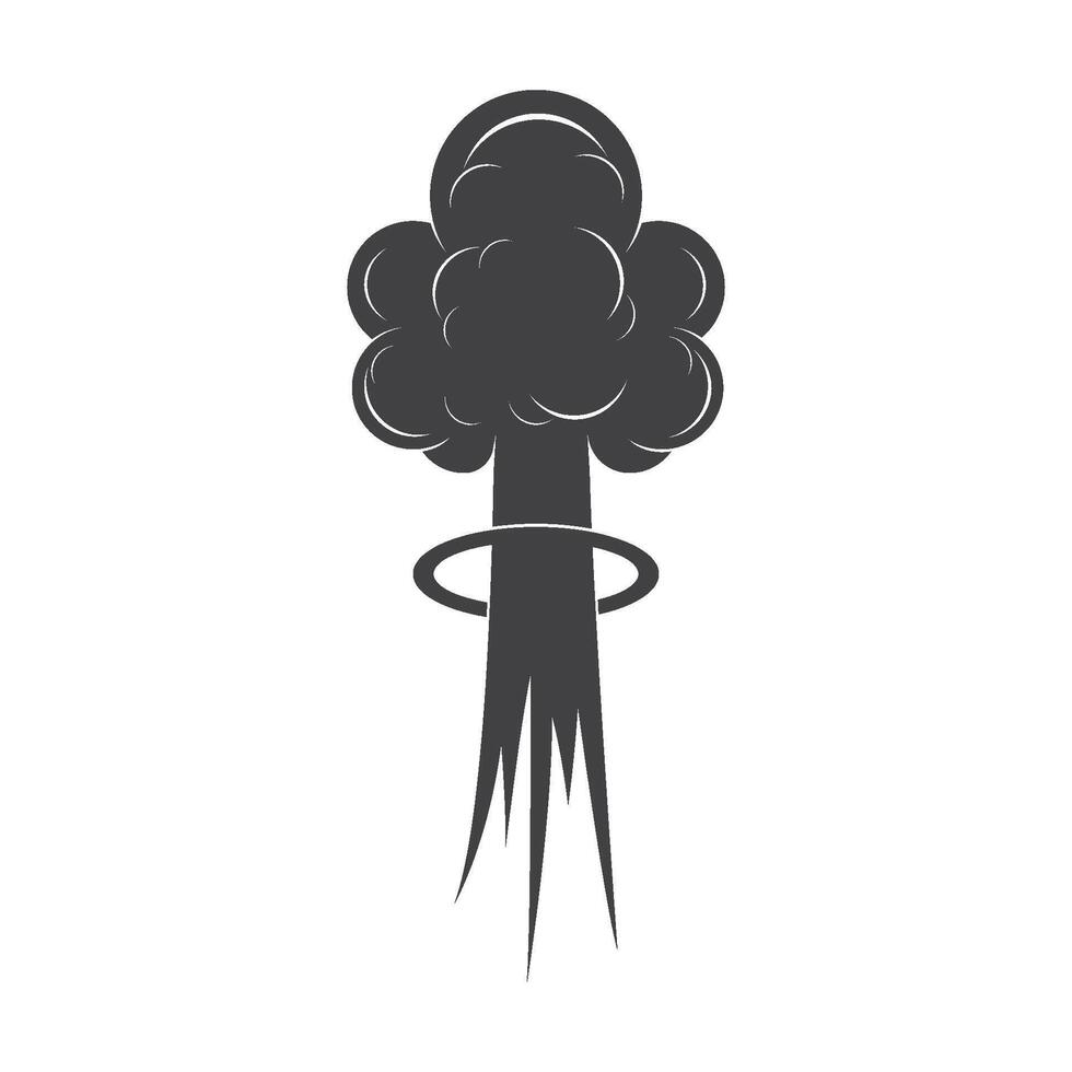 nuclear bomb explosion effect logo design vector