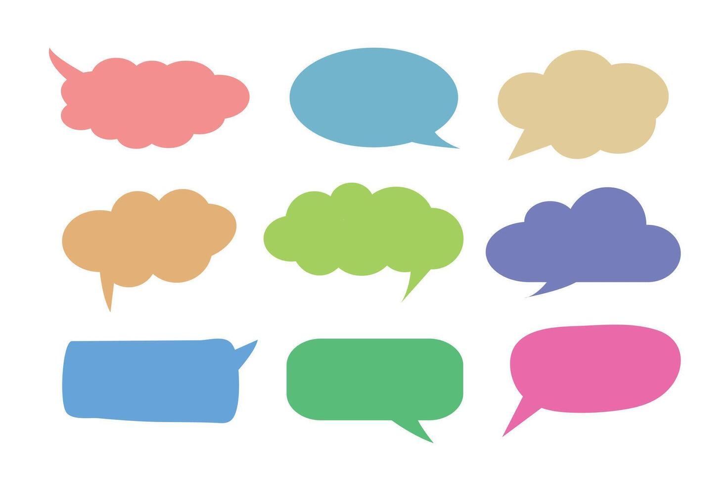 Colorful speech bubble icon set to communication geometric graphic element. vector