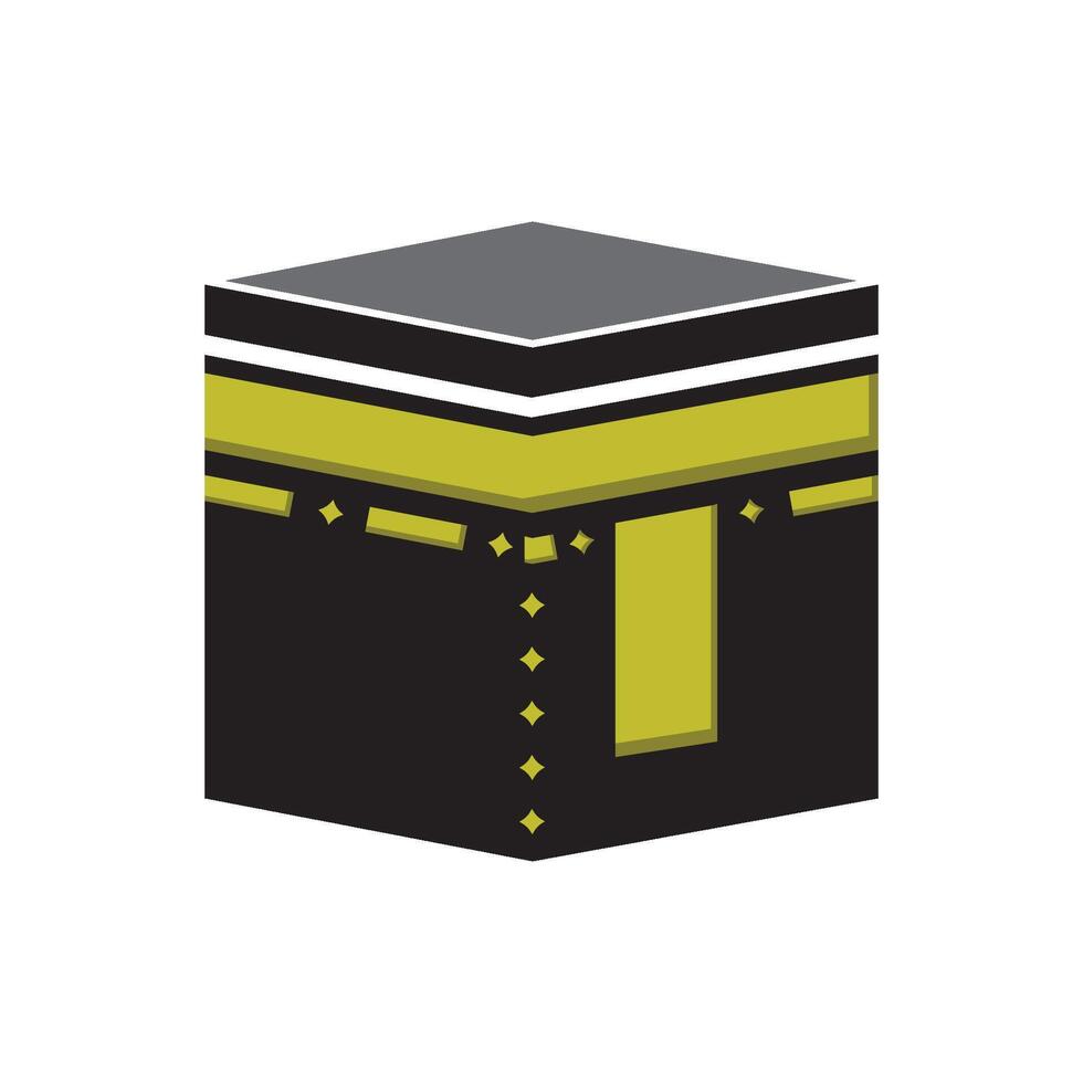 The Kaaba, Ka'ba, Ka'bah or Kabah, is a building at the center of Islam most important mosque and holiest site, Masjid al-Haram in Mecca, Saudi Arabia, vector
