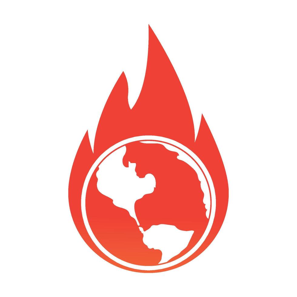 Planet Earth is on fire. The concept of the problem of global warming vector