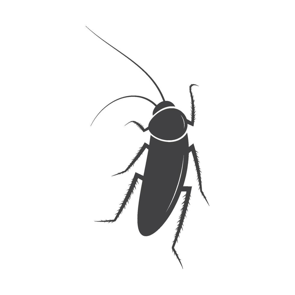 Cockroach Silhouette. Symbol of pets insect control service. vector