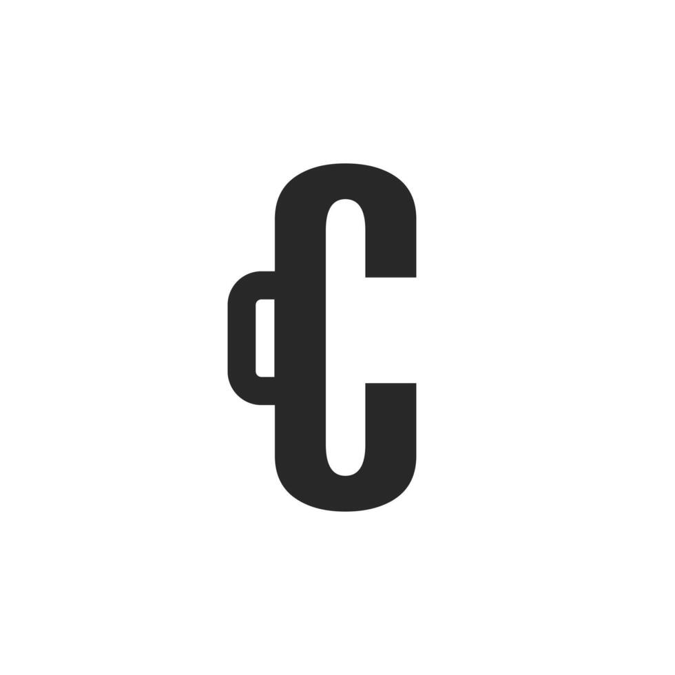 Logo letter C glass drink unique design with blank background vector