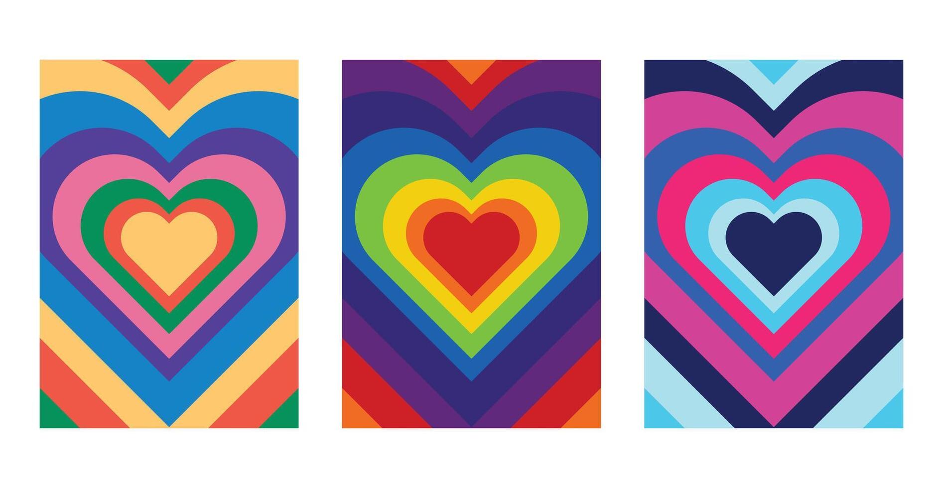 Design template love retro with retro , rainbow and cyberpunk color vector