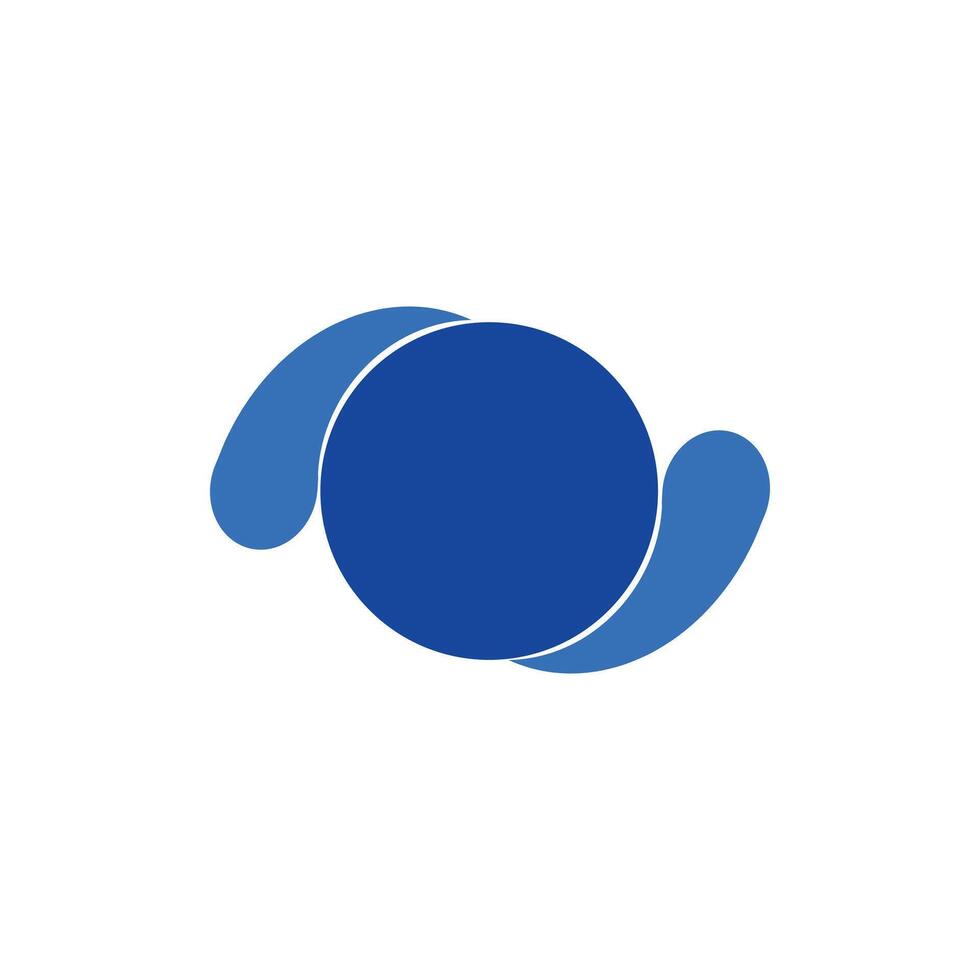 Logo circle twist spin blue unique design with blank background vector