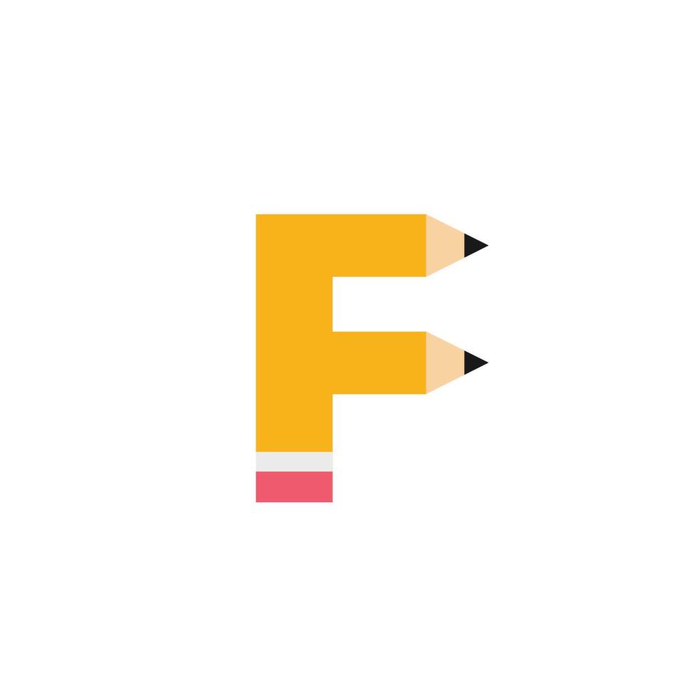 Logo letter F pencile double twin unique design with blank background vector