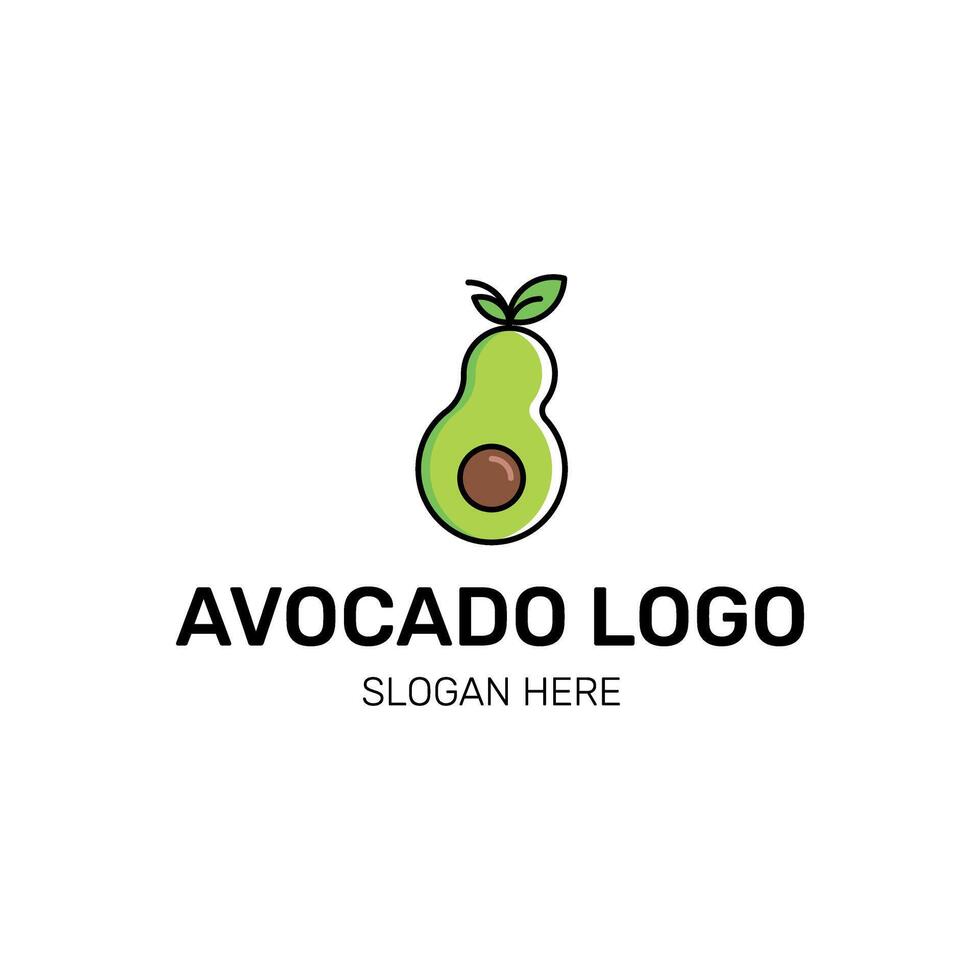 Avocado logo with slogan vector