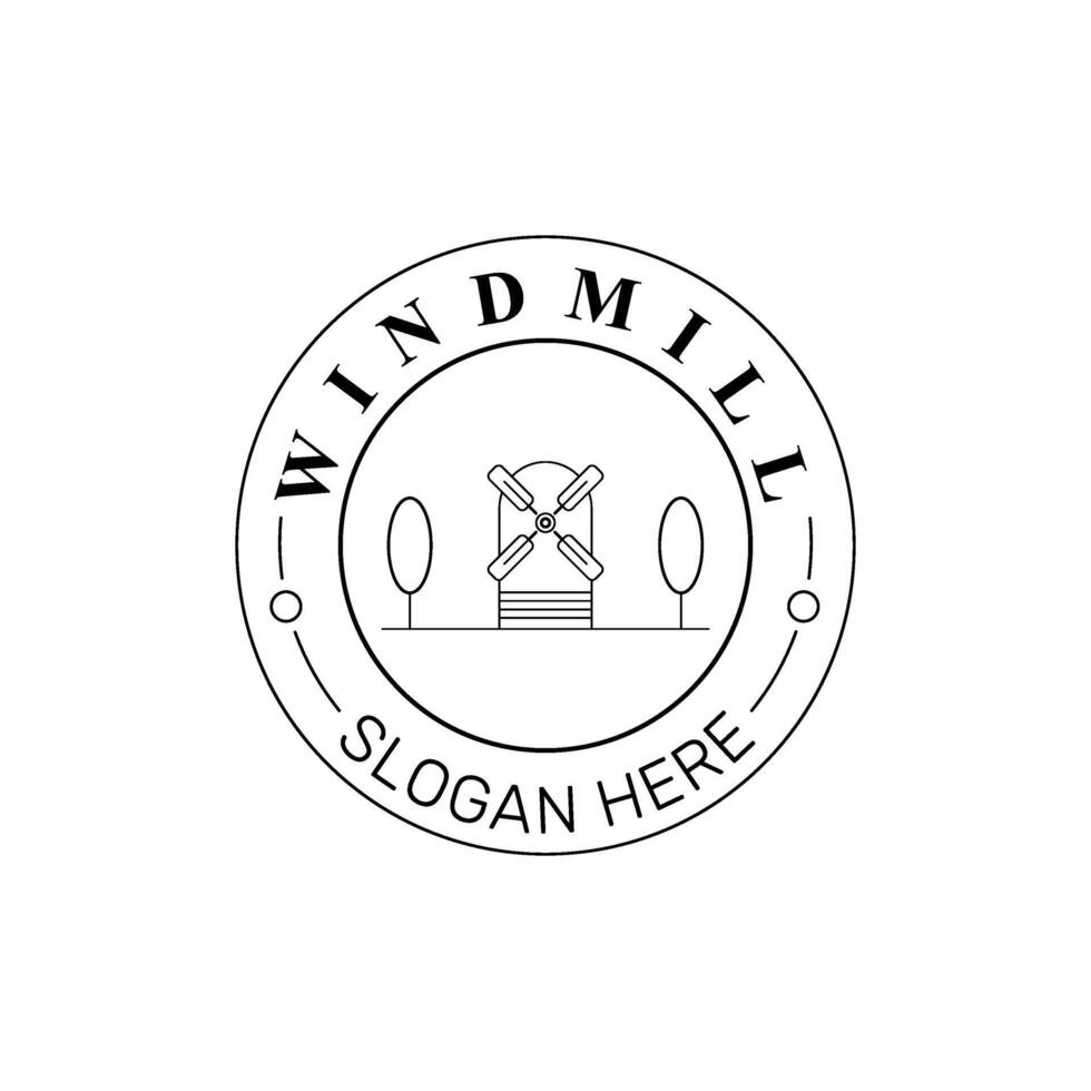 Windmill circular logo vector