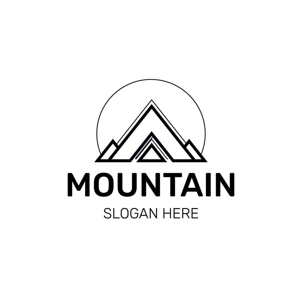 Mountain logo with title and slogan vector