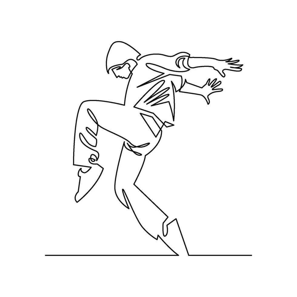continuous mono line drawing of abstract dancing pose vector