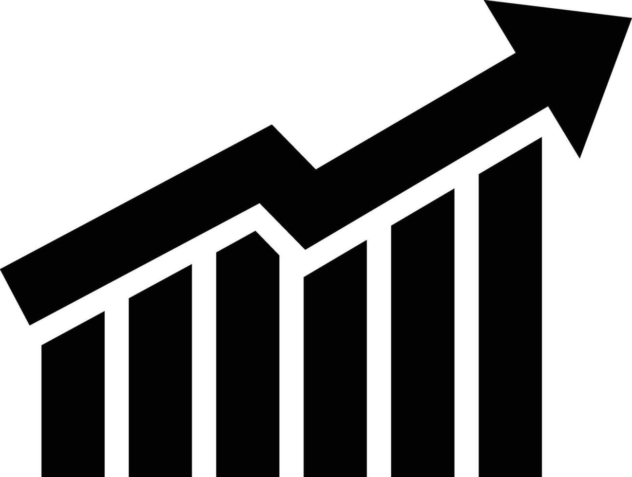 Growth Chart icon. Flat with rounded edges, black on white background vector