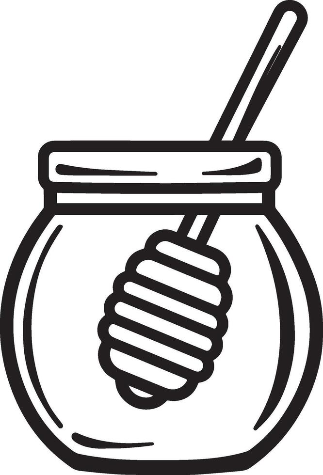 Honey jar clean simple icon outline black vector