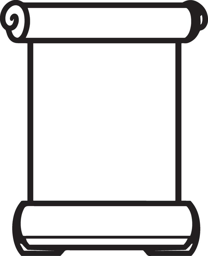 Old paper scroll clean simple icon outline black vector