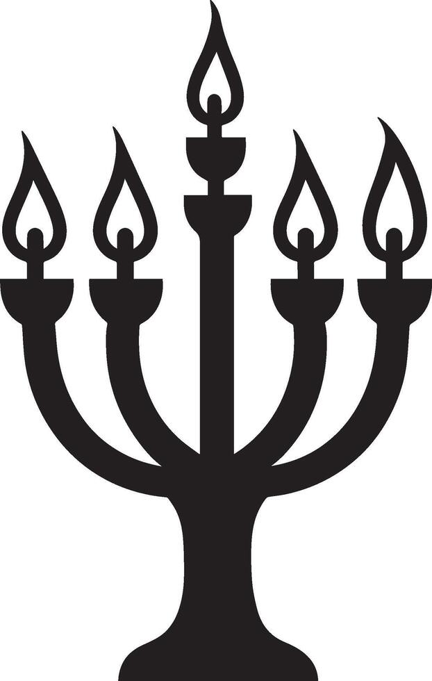 Menorah clean simple icon silhouette black vector