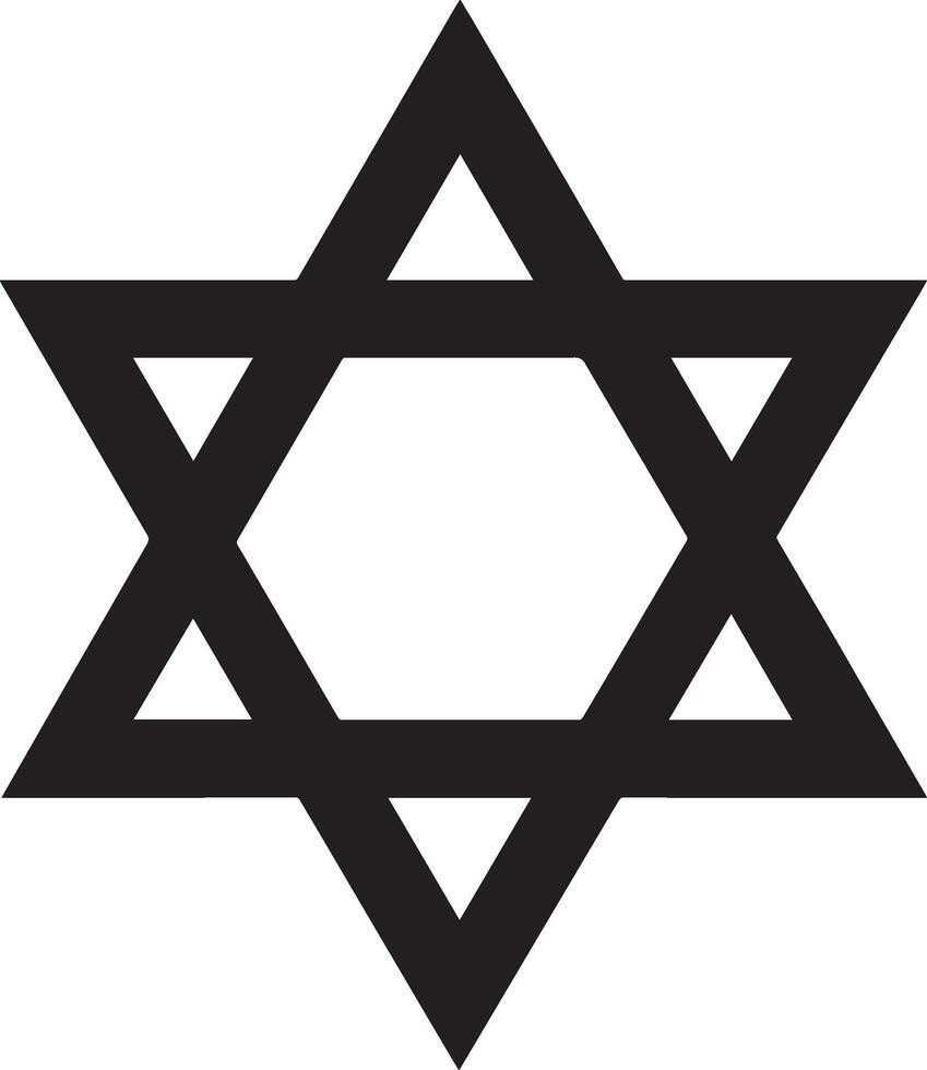 Star of David clean simple silhouette black vector
