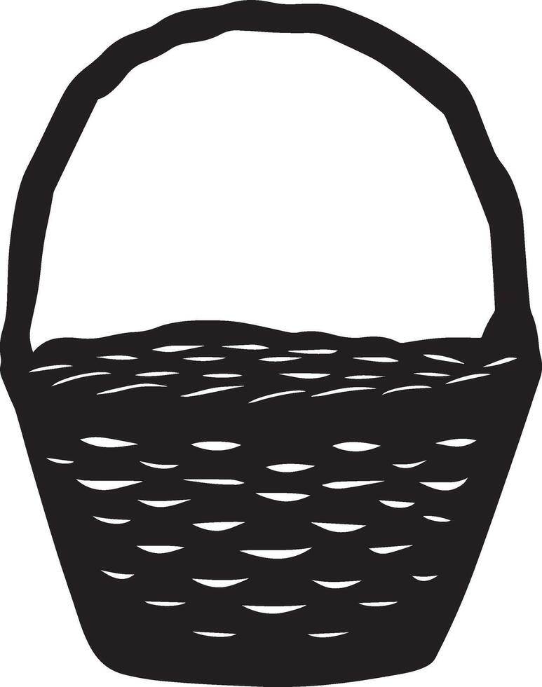 Purim basket clean simple silhouette black vector