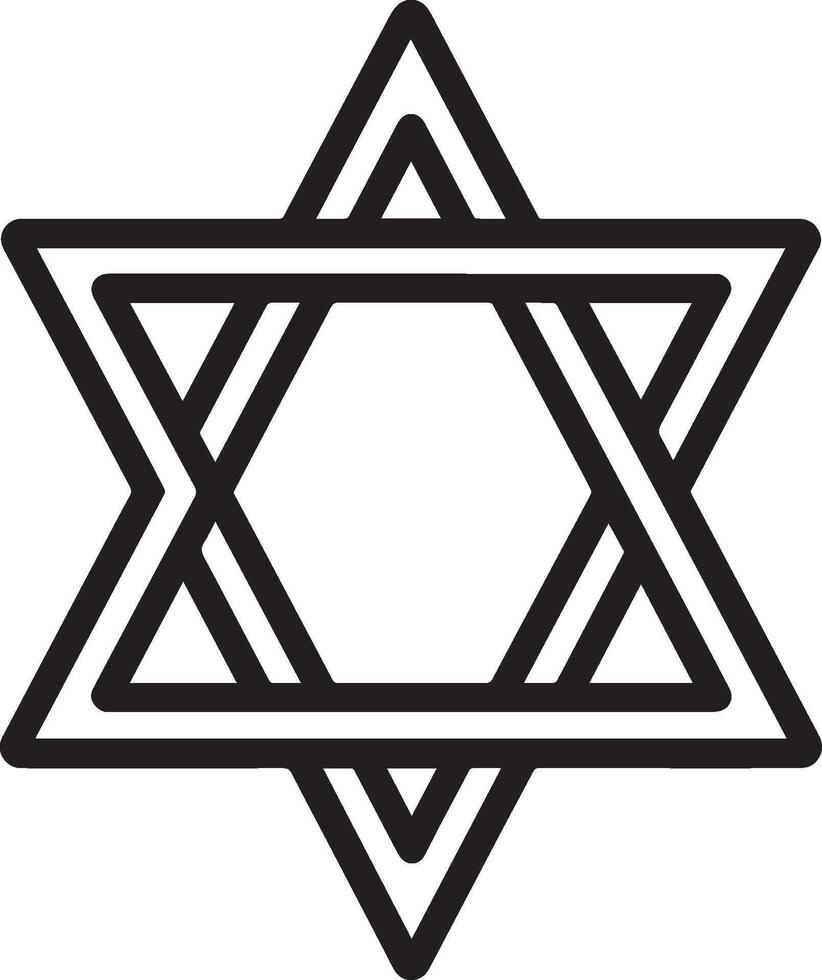 Star of David clean simple icon outline black vector