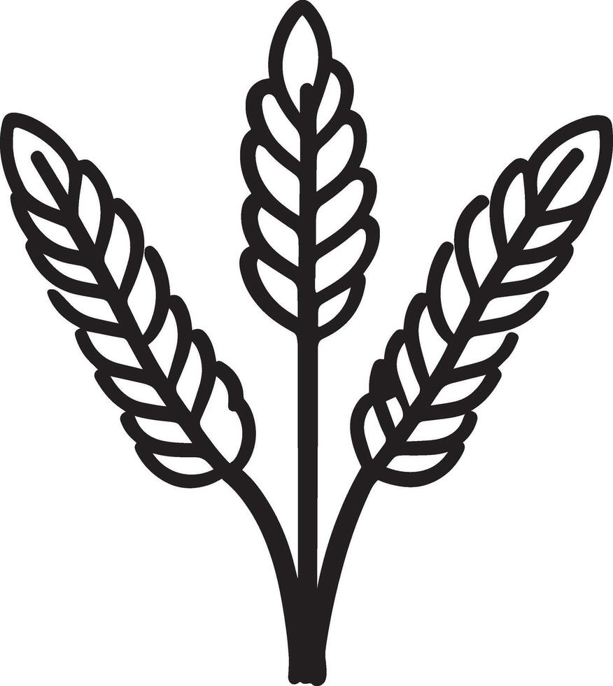 wheat clean simple icon outline black vector