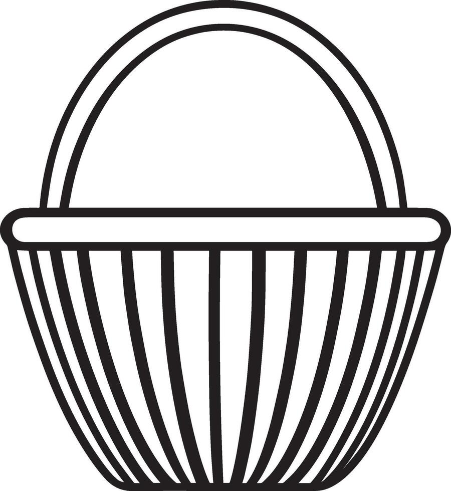 Purim basket clean simple linear outline black vector