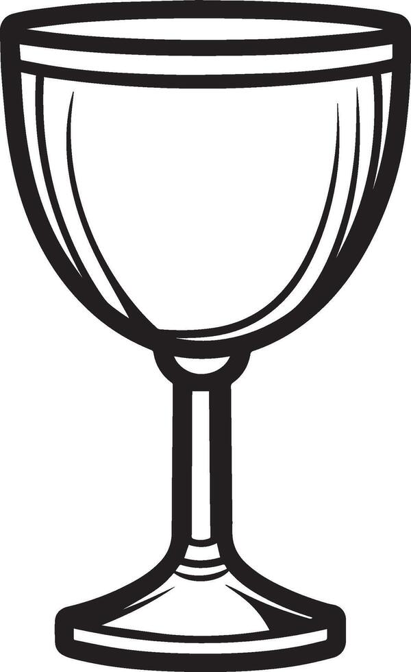 Goblet clean simple linear outline black vector