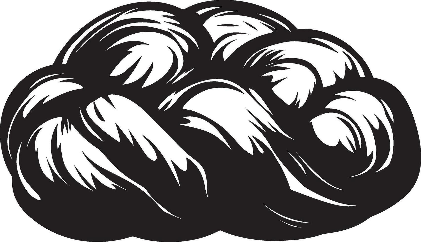 Challah Bread clean simple silhouette black vector