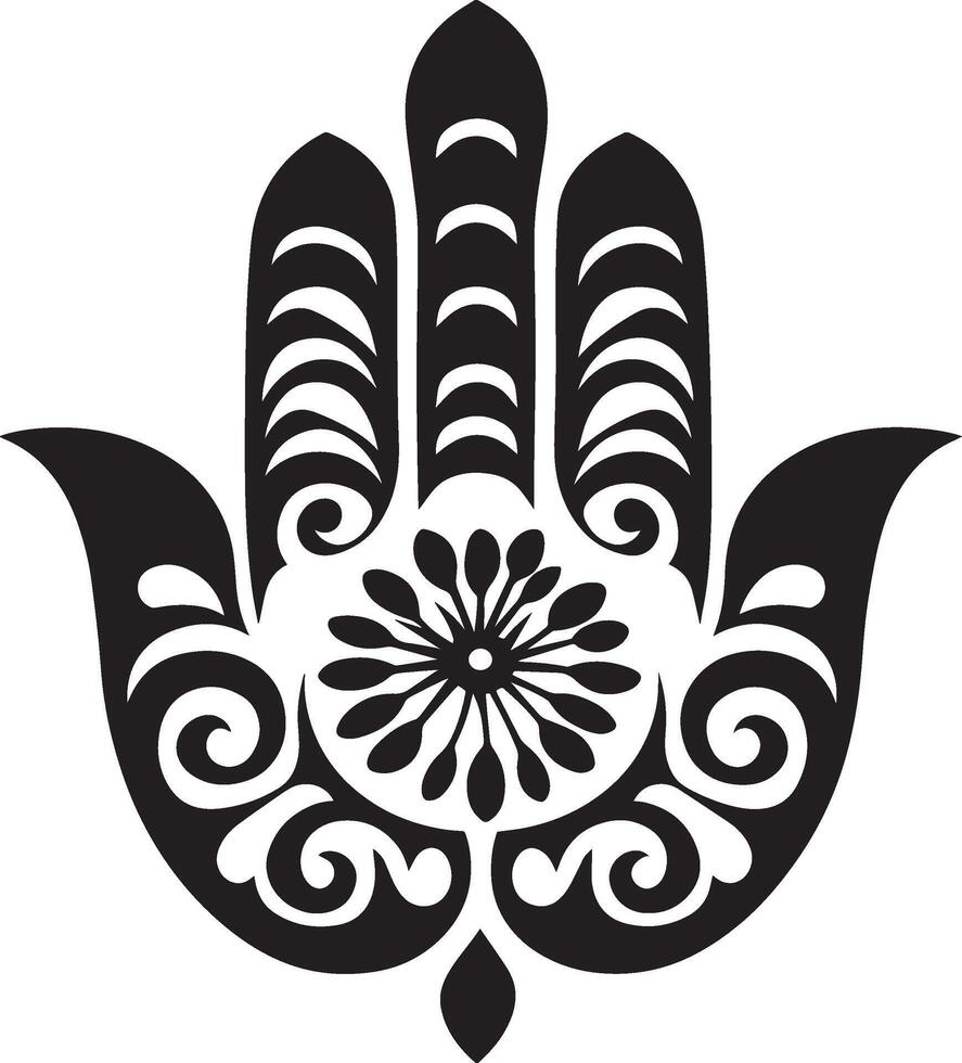 Hamsa clean simple silhouette black vector