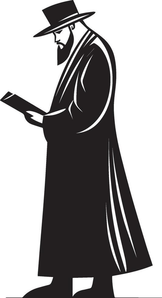 Rabbi clean simple silhouette black vector