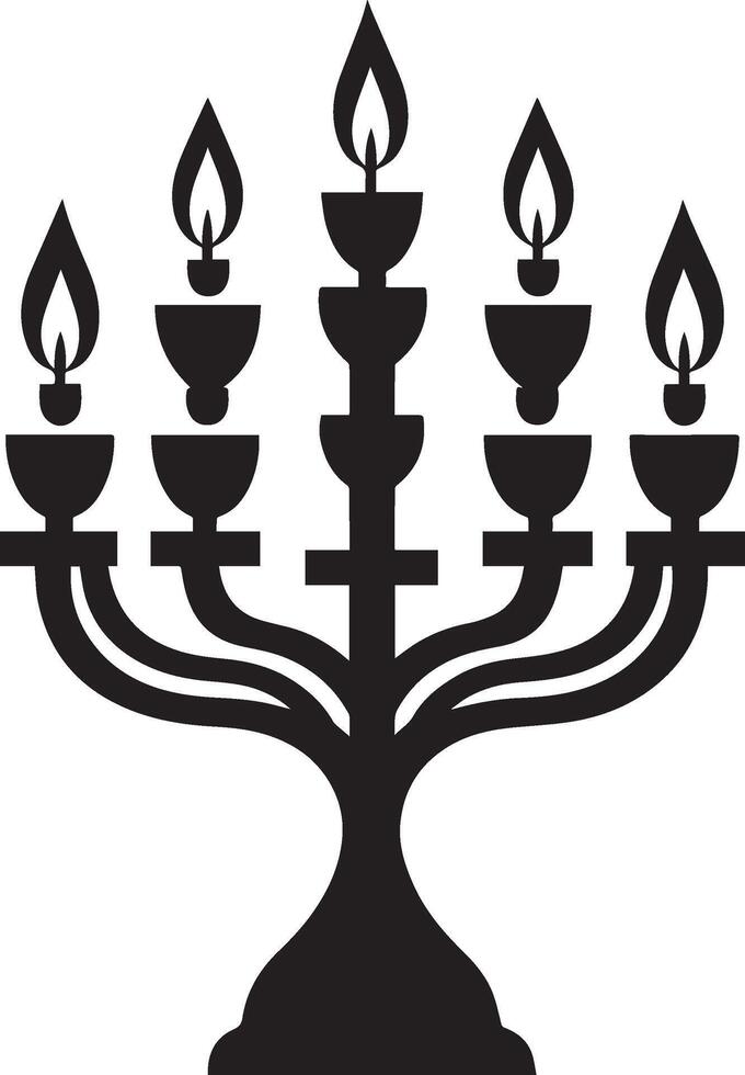 Menorah clean simple silhouette black vector