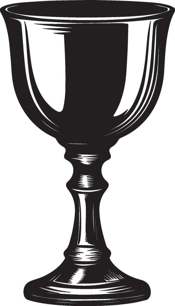 Hammered goblet clean simple silhouette black vector