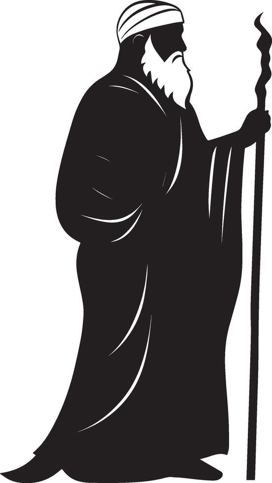 Rabbi clean simple icon silhouette black vector