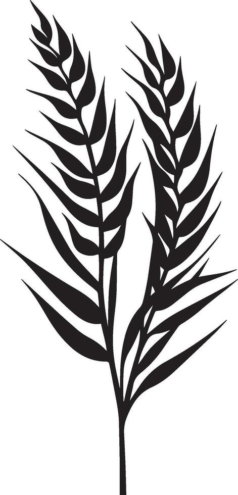 Wheat ear clean simple silhouette black vector