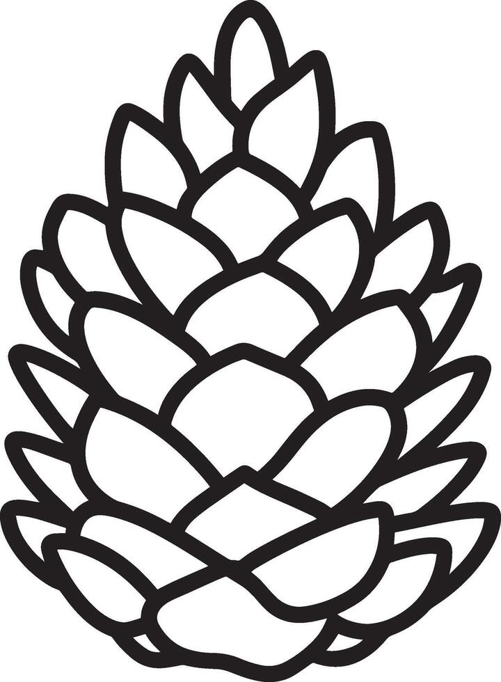 Pine cone clean simple icon outline black vector