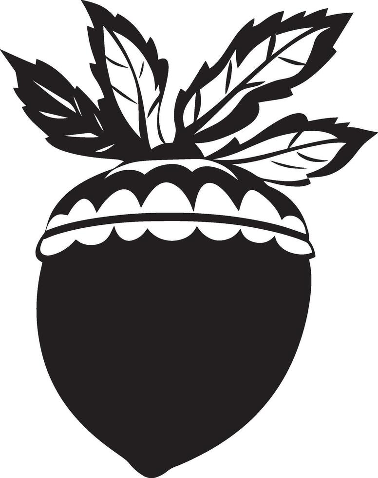 acorn clean simple silhouette black vector