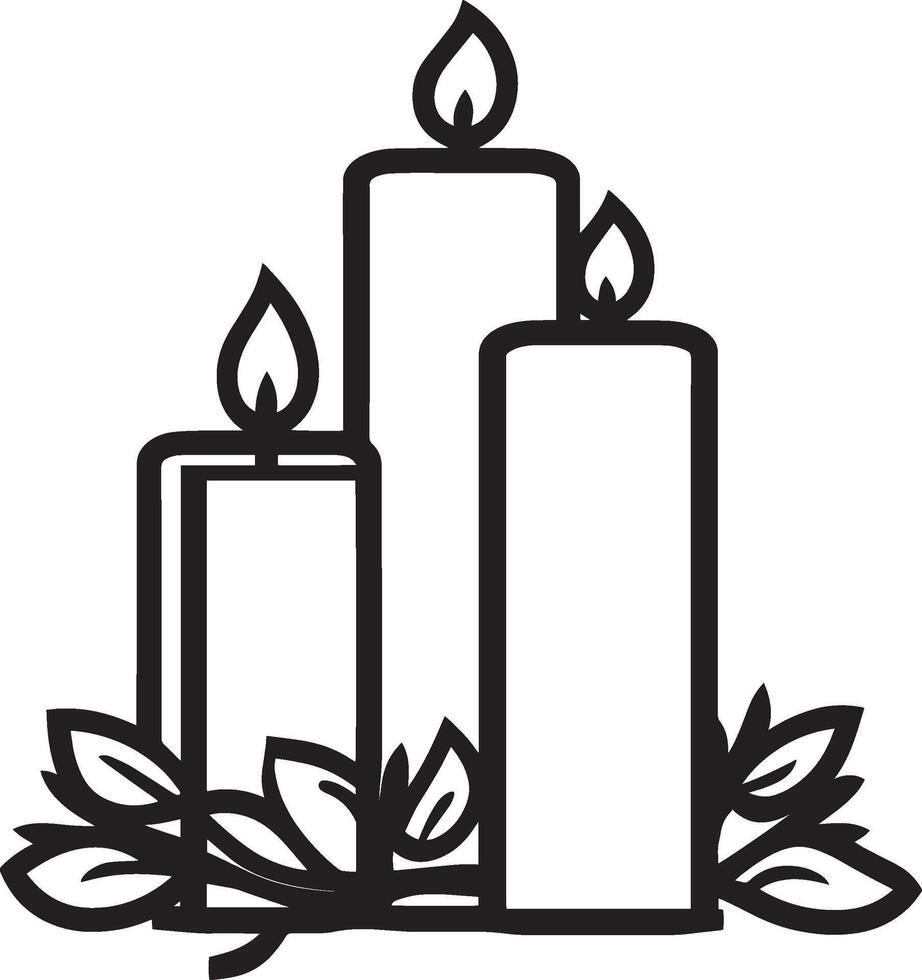 Candles clean simple icon outline black vector