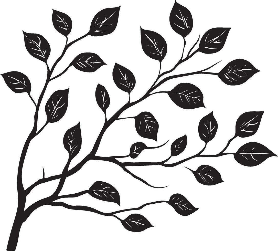 otoño rama limpiar sencillo icono contorno negro vector