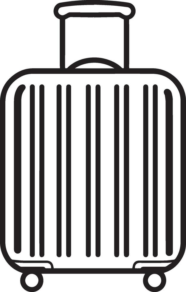 a black and white illustration of a suitcase vector