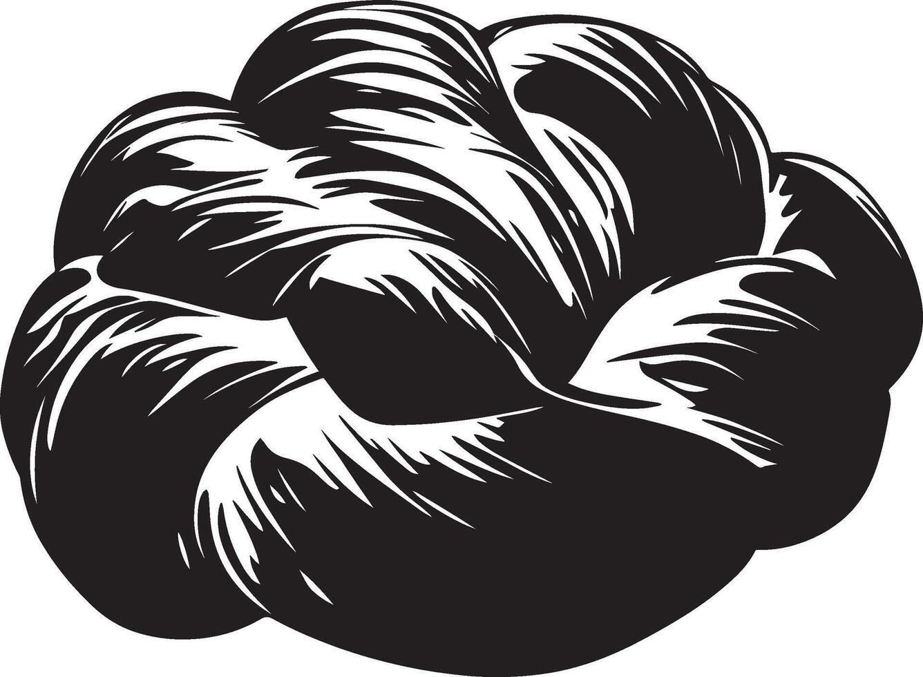 Challah Bread clean simple silhouette black vector