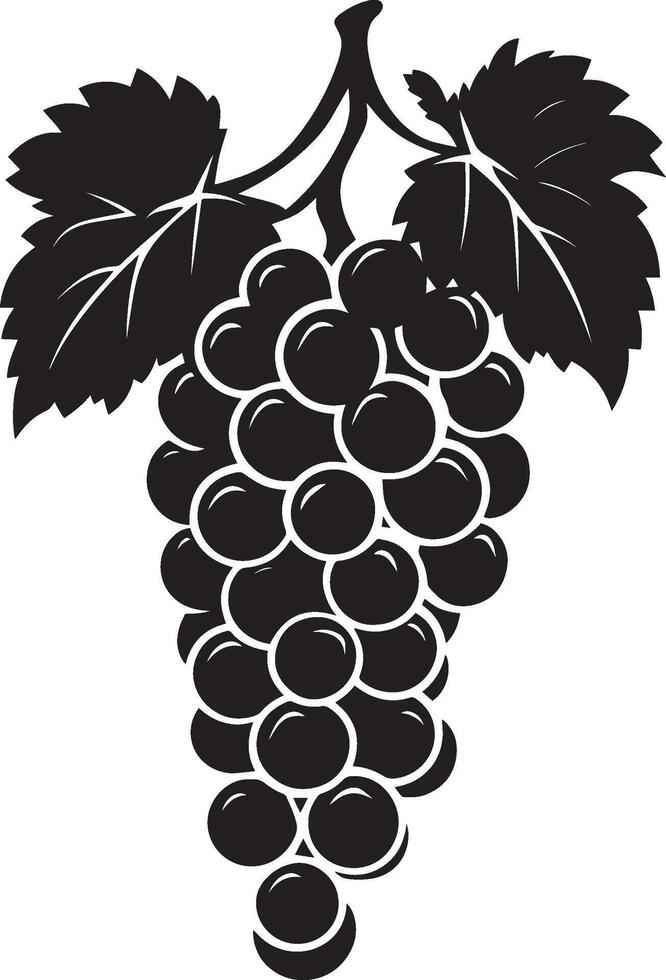 Grape fruit clean simple silhouette black vector