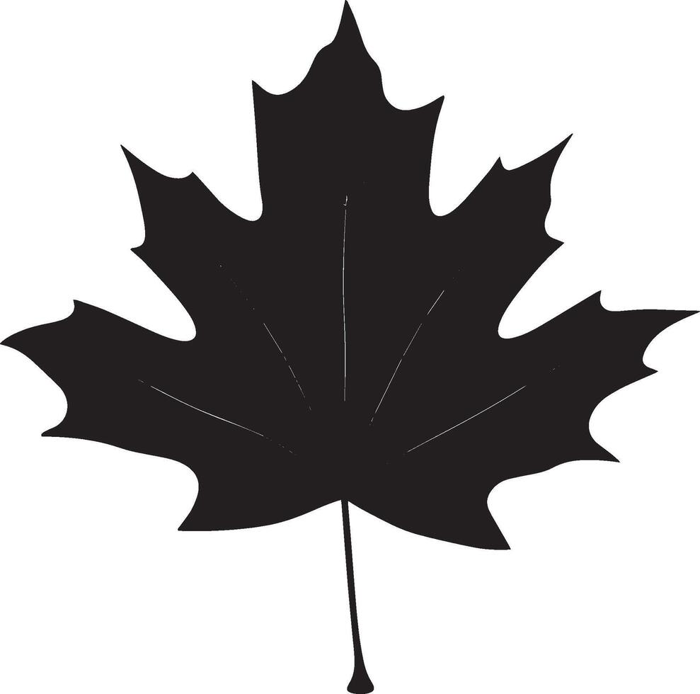 Autumn leaf clean simple icon silhouette black vector