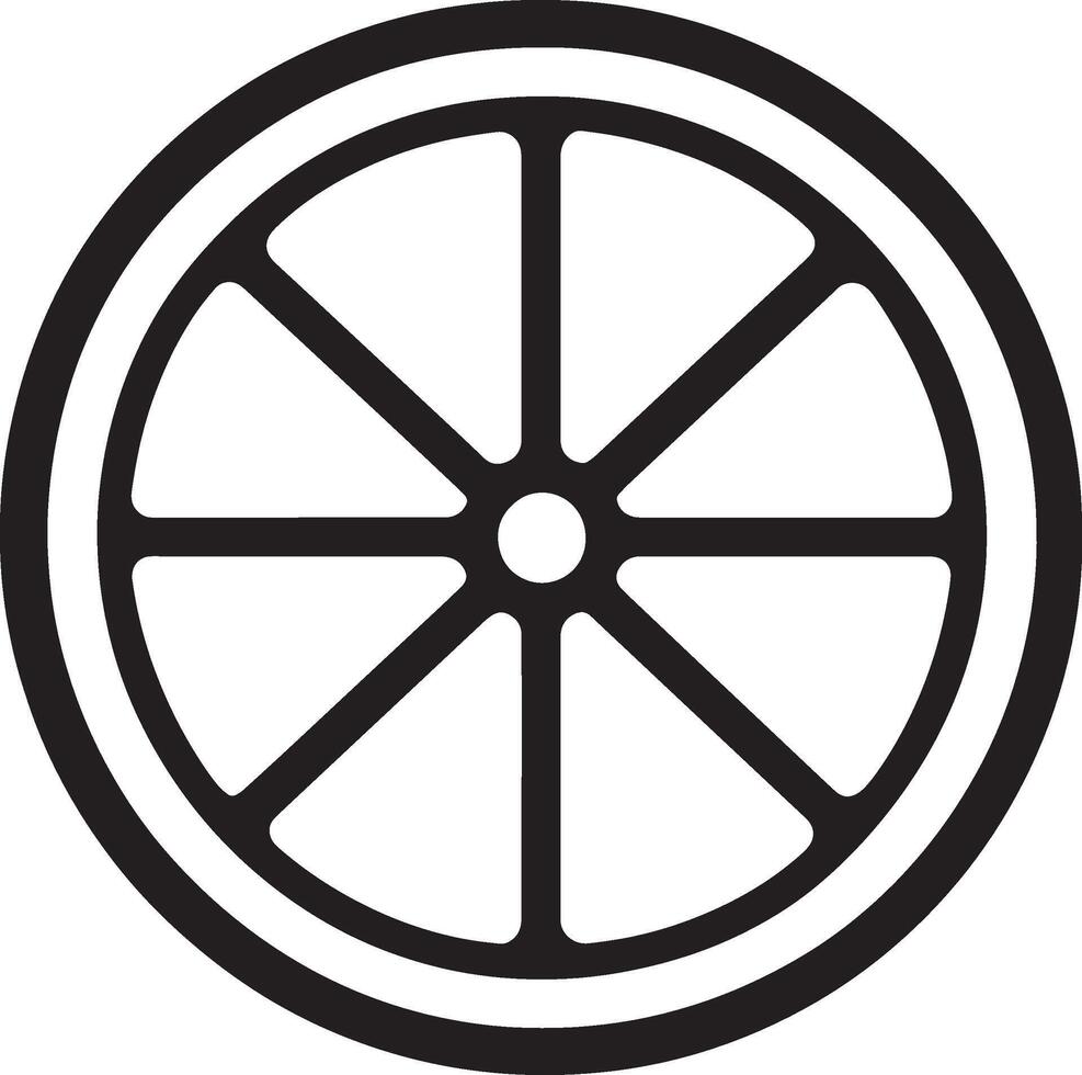 slice lemon clean simple icon outline black vector