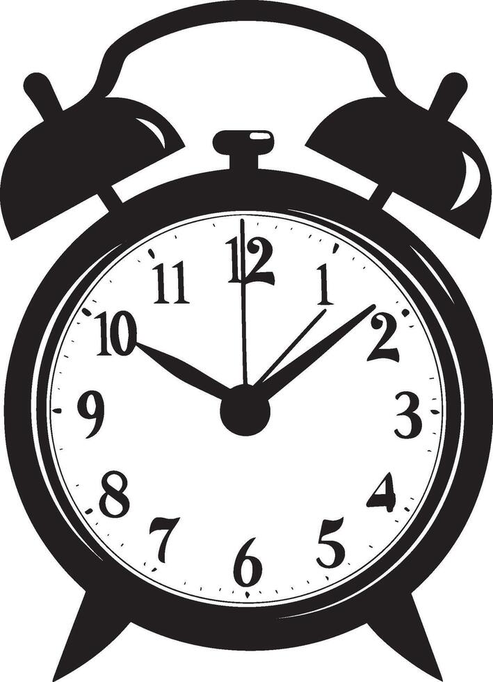 Alarm clock clean simple silhouette black vector