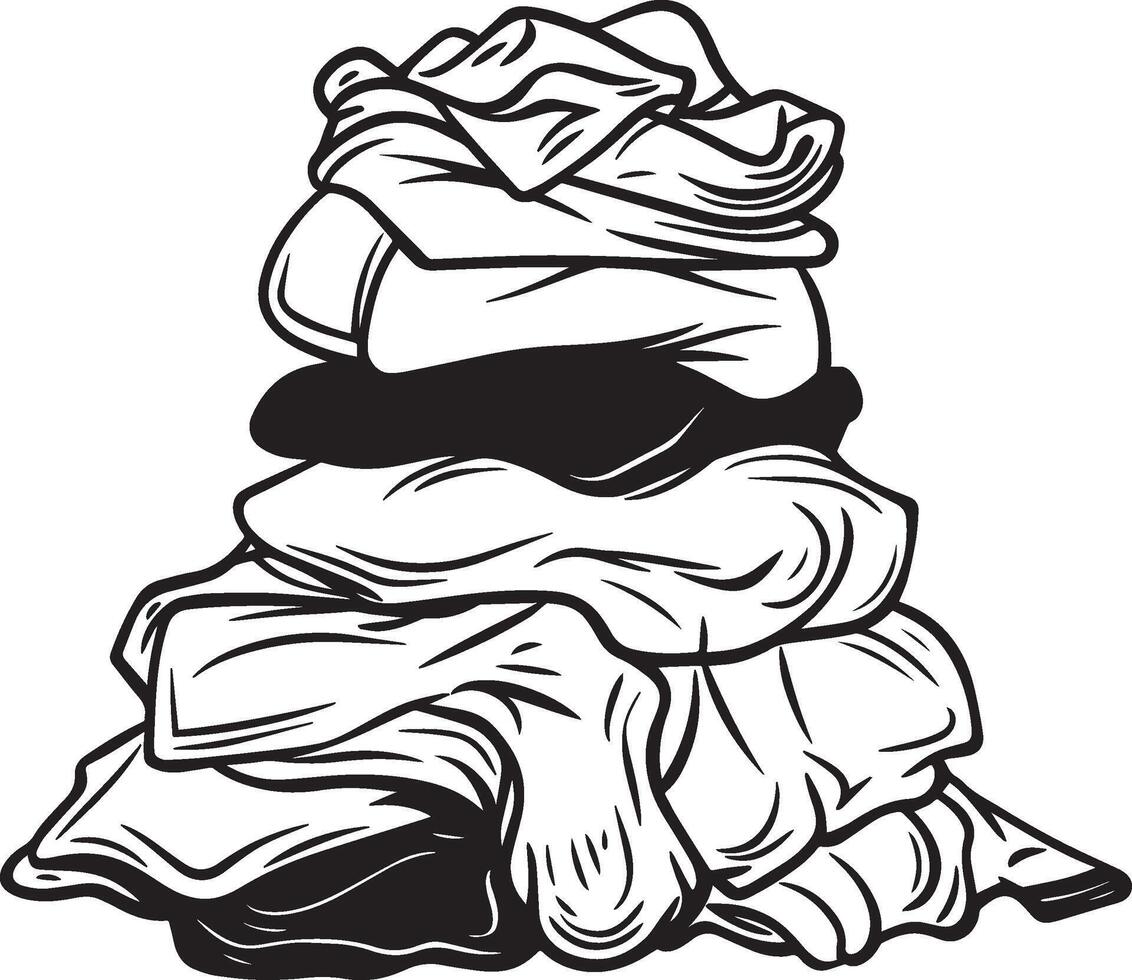 a pile of clothes on a white background vector