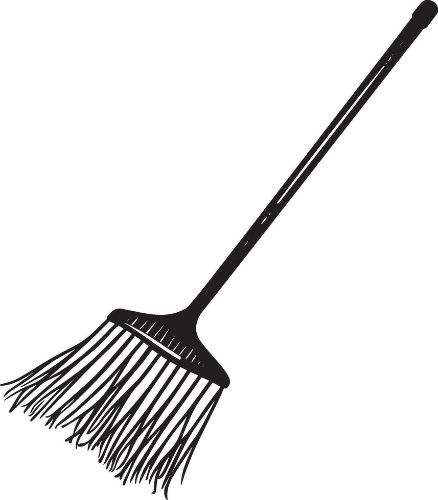 Rake clean simple silhouette black vector