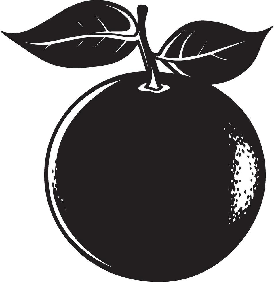 orange fruit clean simple silhouette black vector