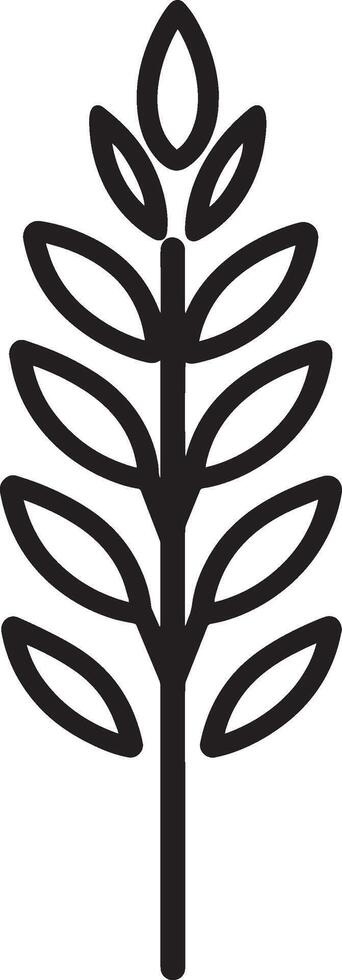 Wheat ear clean simple icon outline black vector