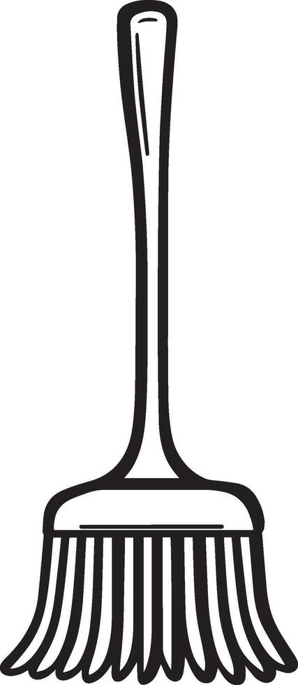 Rake clean simple linear outline black vector