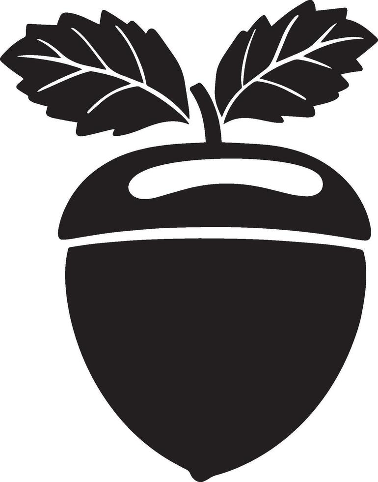 acorn clean simple icon silhouette black vector