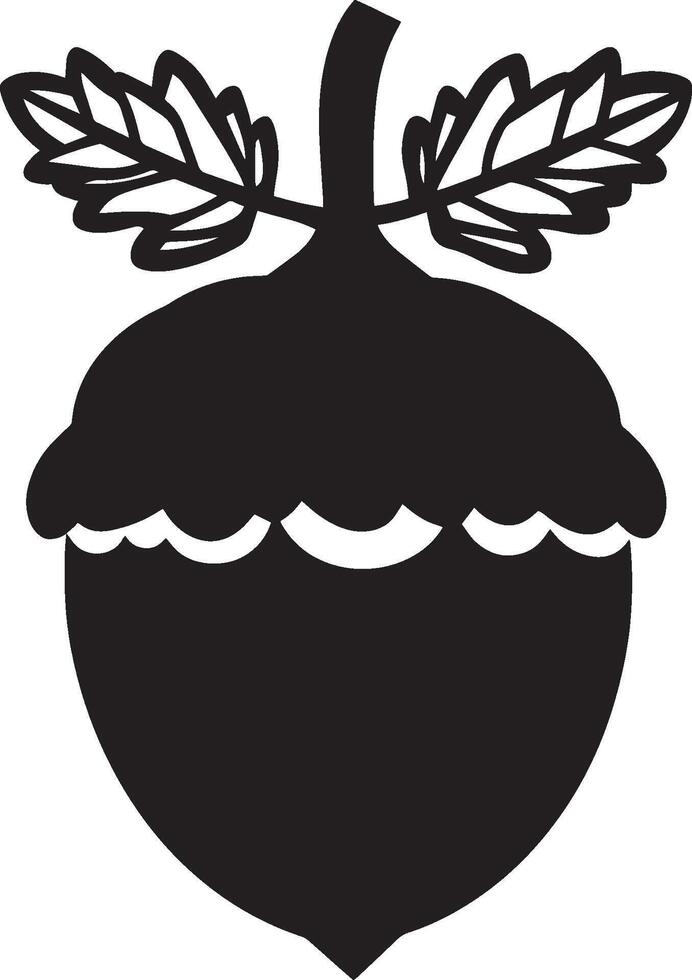 acorn clean simple icon silhouette black vector