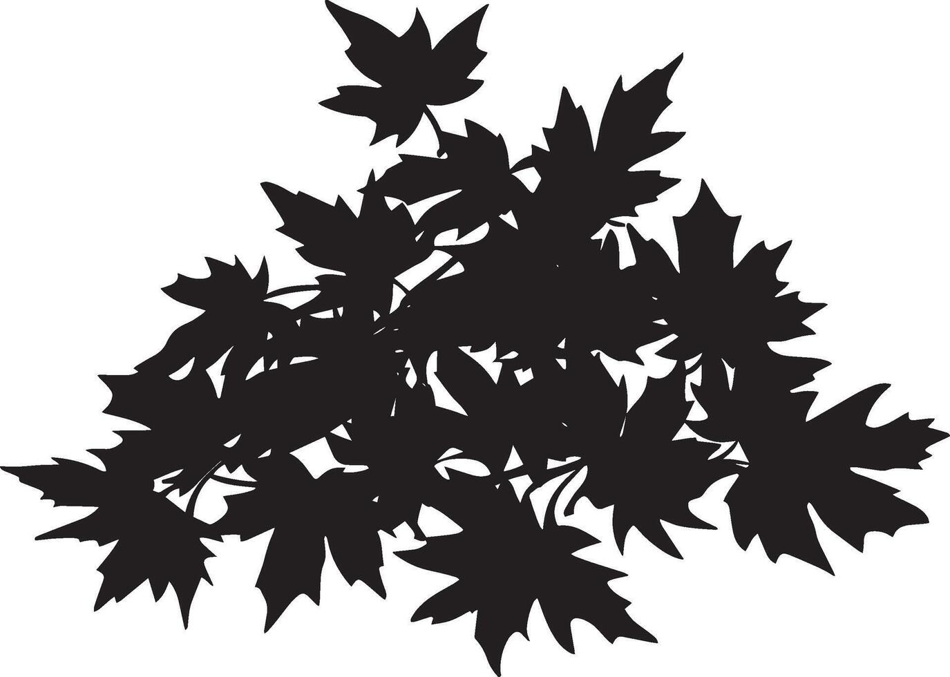 Pile of maple leaves clean simple icon silhouette black vector