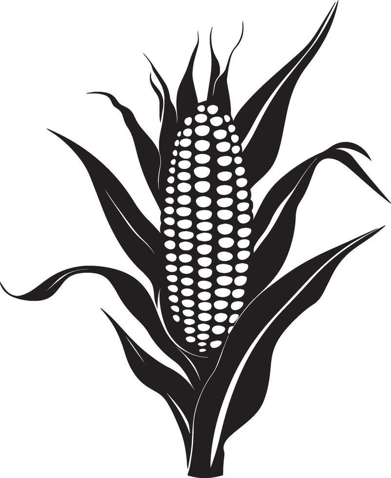 Corn clean simple silhouette black vector